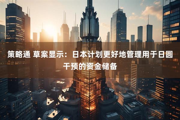 策略通 草案显示：日本计划更好地管理用于日圆干预的资金储备