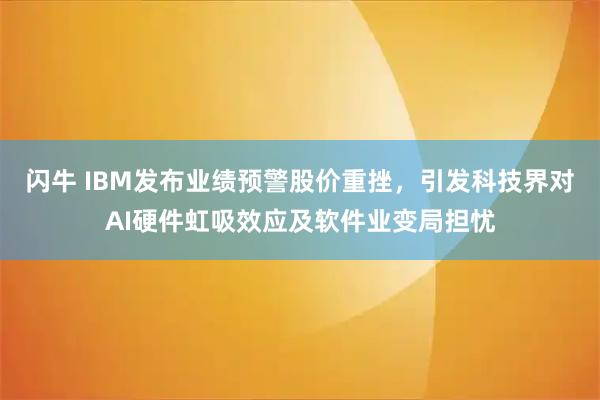 闪牛 IBM发布业绩预警股价重挫，引发科技界对AI硬件虹吸效应及软件业变局担忧