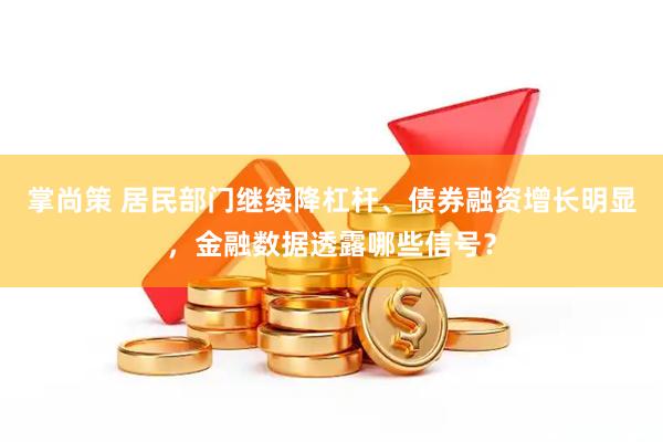 掌尚策 居民部门继续降杠杆、债券融资增长明显，金融数据透露哪些信号？